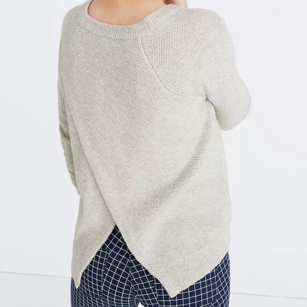Madewell Gray Neutral Preppy Tulip Back Crew Neck Knit Sweater Bundle